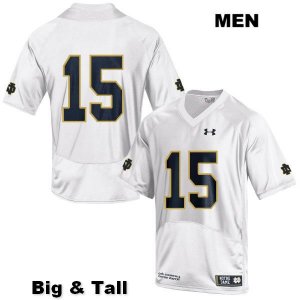 Notre Dame Fighting Irish Men's D.J. Morgan #15 White Under Armour No Name Authentic Stitched Big & Tall College NCAA Football Jersey WJB1499YS